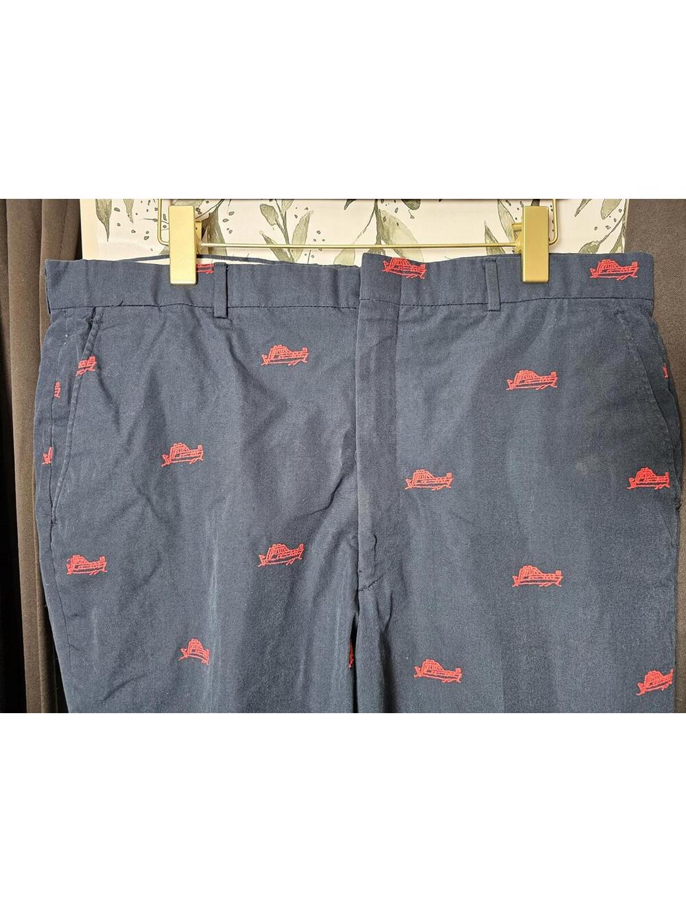 Wedgewood by Asher Pants Blue & Red Mens Size M